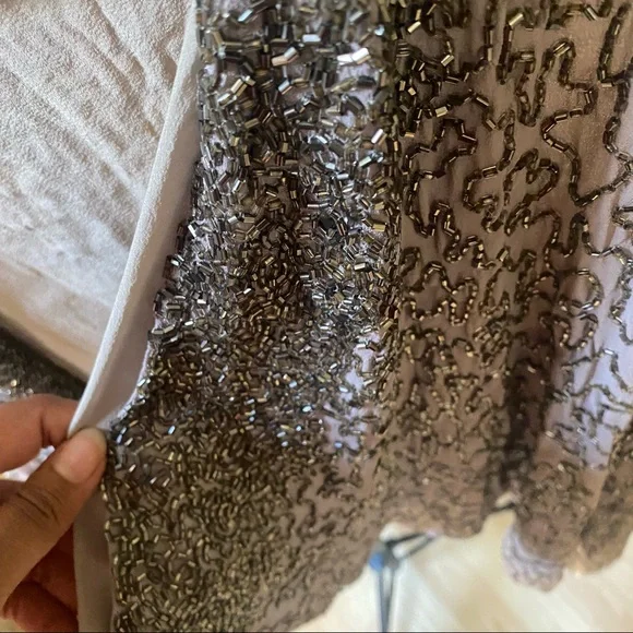 Alice + Olivia sparkle Gray Sequin Vest size S - Picture 9 of 10
